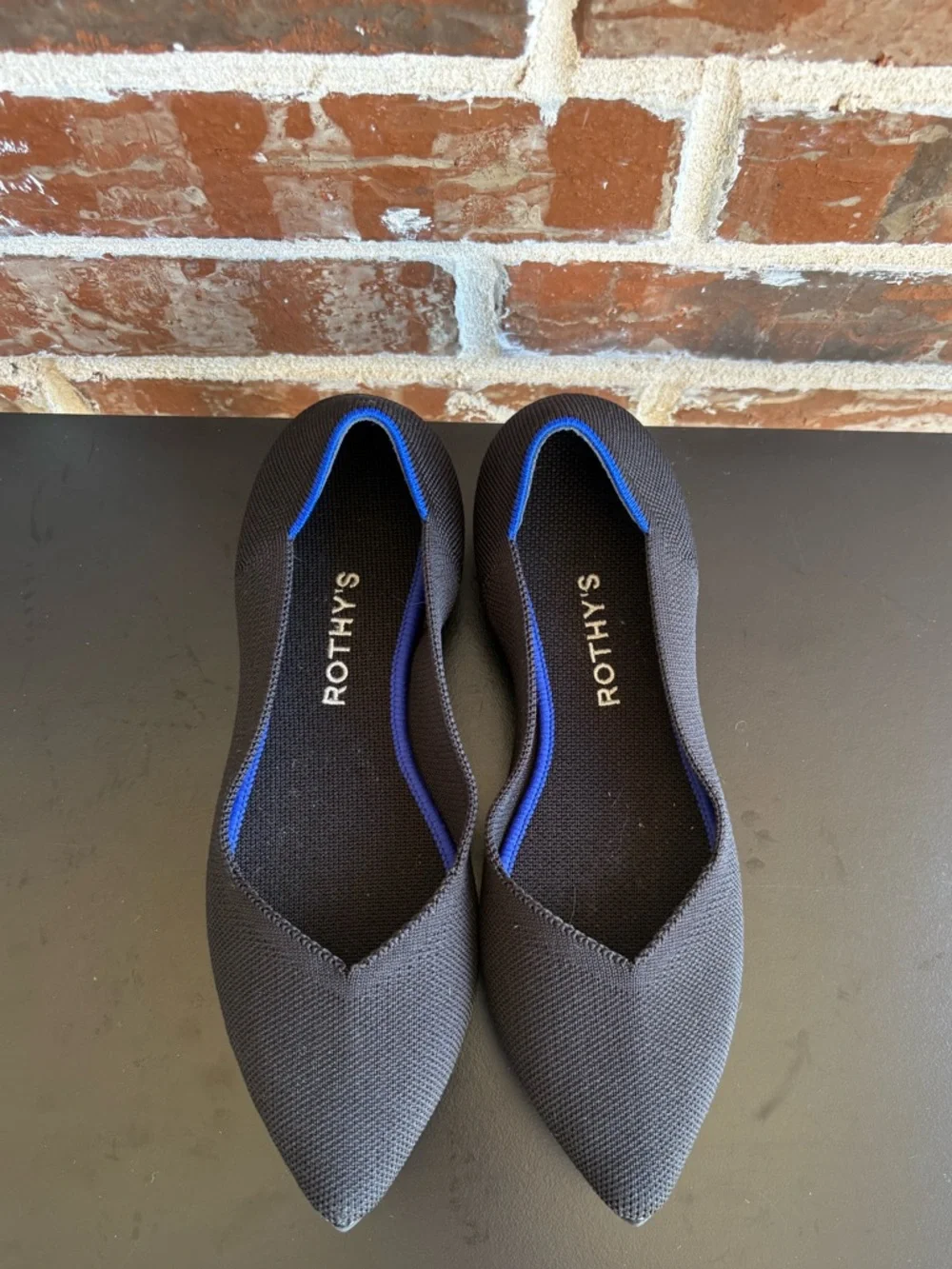 Rothy’s The Point Black Slip On Flats Shoes Size 9